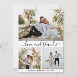 Multi Photo Elegant Obrigado cartão de script 