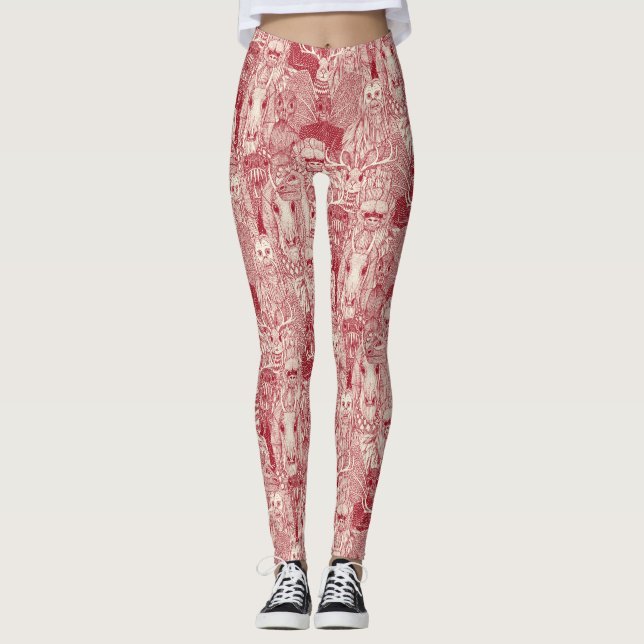 multidão de criptozoológicos leggings pérola verme (Frente)