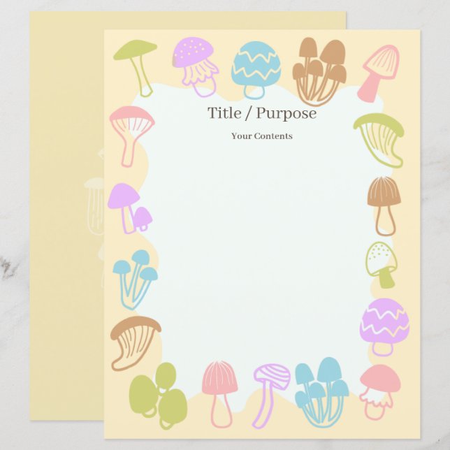 Múltiplas cores do cogumelo (Frente/Verso)