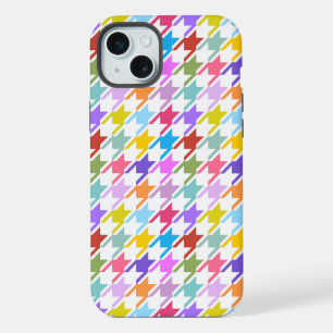 Múltiplas cores Houndstooth+Padrão Branco