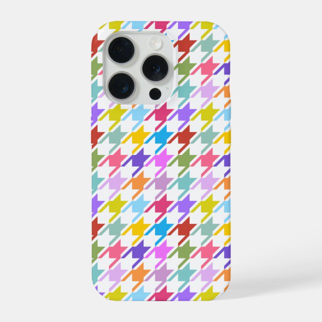 Múltiplas cores Houndstooth+Padrão Branco (Verso)