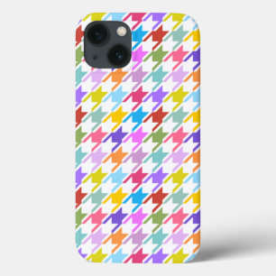 Múltiplas cores Houndstooth+Padrão Branco