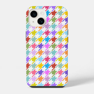 Múltiplas cores Houndstooth+Padrão Branco