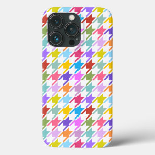 Múltiplas cores Houndstooth+Padrão Branco