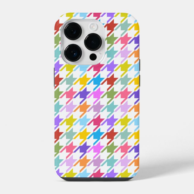 Múltiplas cores Houndstooth+Padrão Branco (Verso)