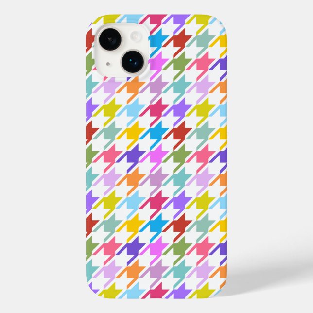 Múltiplas cores Houndstooth+Padrão Branco (Verso)