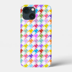 Múltiplas cores Houndstooth+Padrão Branco
