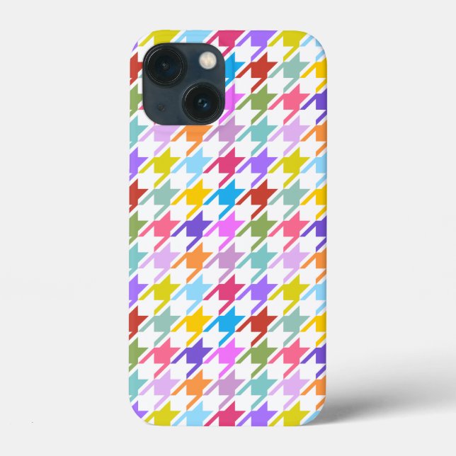 Múltiplas cores Houndstooth+Padrão Branco (Verso)