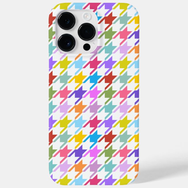 Múltiplas cores Houndstooth+Padrão Branco (Verso)