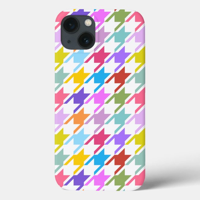 Múltiplas cores Houndstooth+Padrão Branco Grande (Verso)