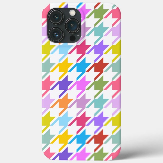 Múltiplas cores Houndstooth+Padrão Branco Grande (Verso)