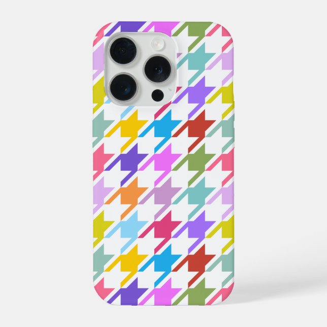 Múltiplas cores Houndstooth+Padrão Branco Grande (Verso)