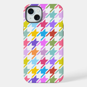 Múltiplas cores Houndstooth+Padrão Branco Grande
