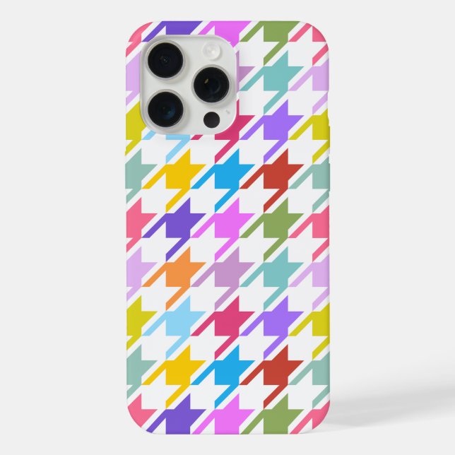 Múltiplas cores Houndstooth+Padrão Branco Grande (Verso)