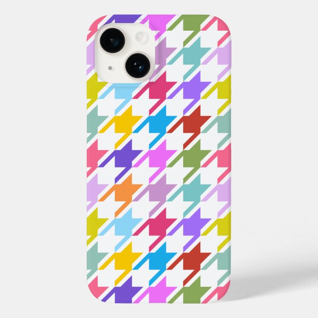 Múltiplas cores Houndstooth+Padrão Branco Grande (Verso)