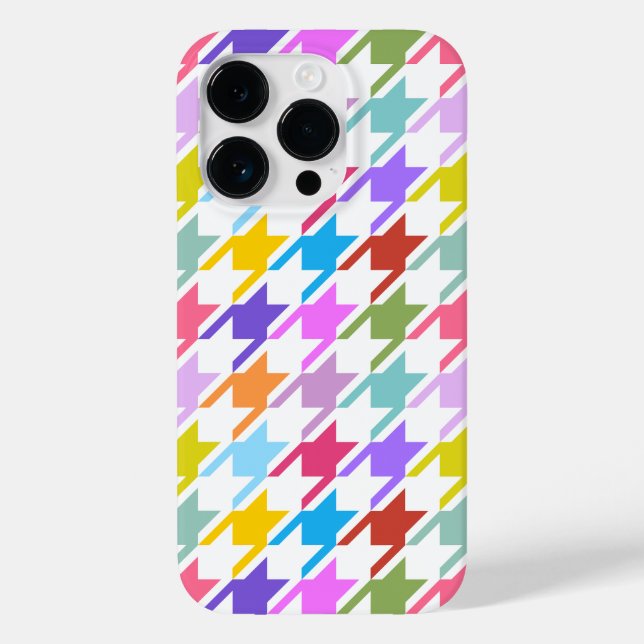 Múltiplas cores Houndstooth+Padrão Branco Grande (Verso)