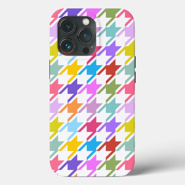 Múltiplas cores Houndstooth+Padrão Branco Grande (Verso)