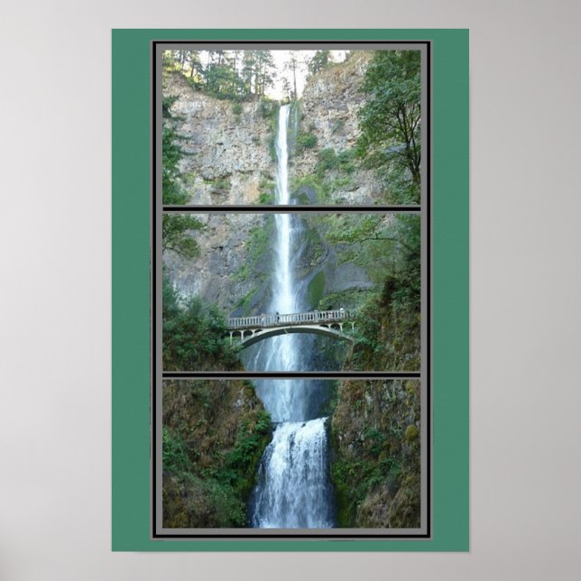 Multnomah Falls Oregon Poster Cênnica (Frente)