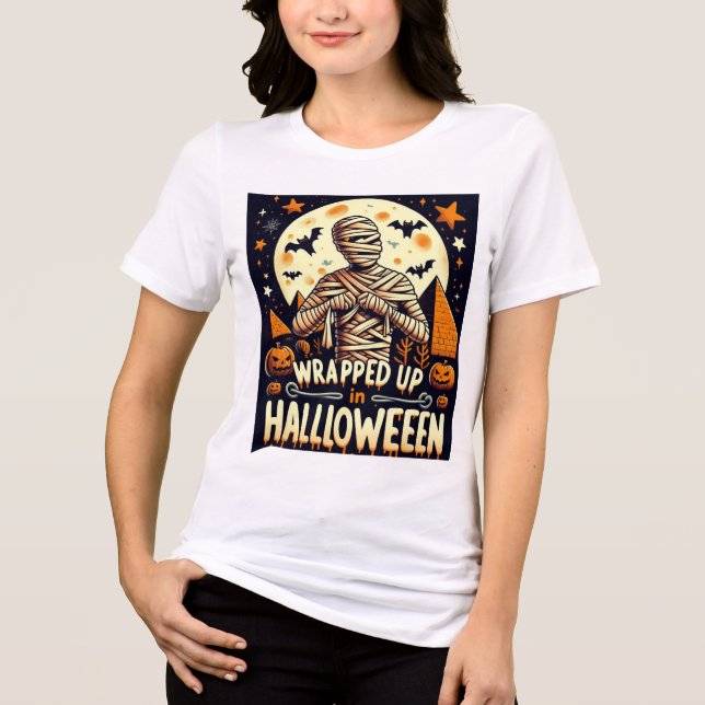 múmia desfazendo camisa para o Dia das Bruxas (Frente)