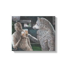 Múmia e Bebendo de Werewolf Fantasy Canvas Print
