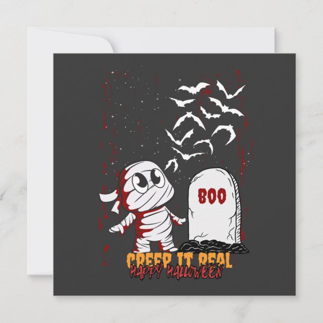 Mummy at Grave Boo Halloween (Frente)