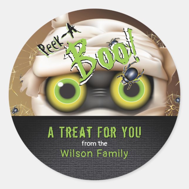 Mummy Monster Peek Uma Etiqueta Boo Candy Bag (Frente)