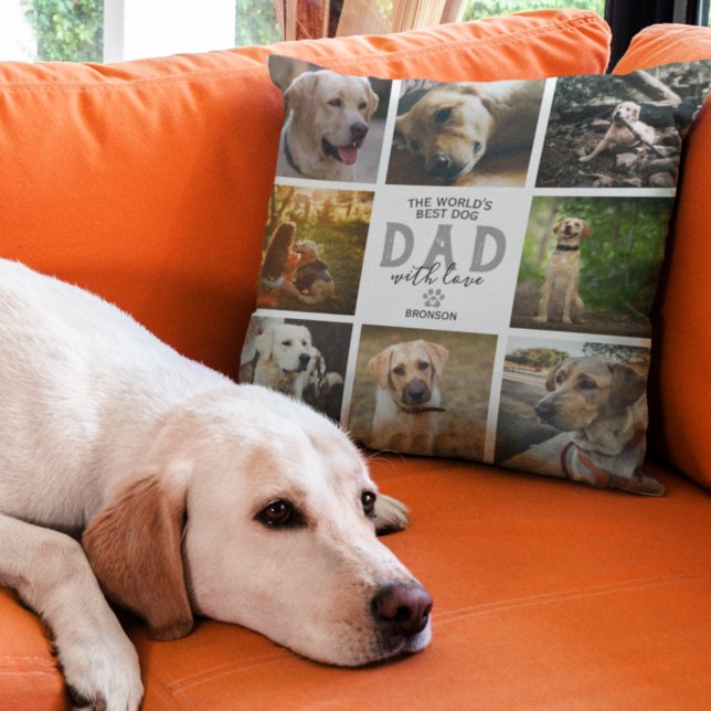 Mundial Melhor Pai de Cachorro l Almofada do Dia d (Criador carregado)