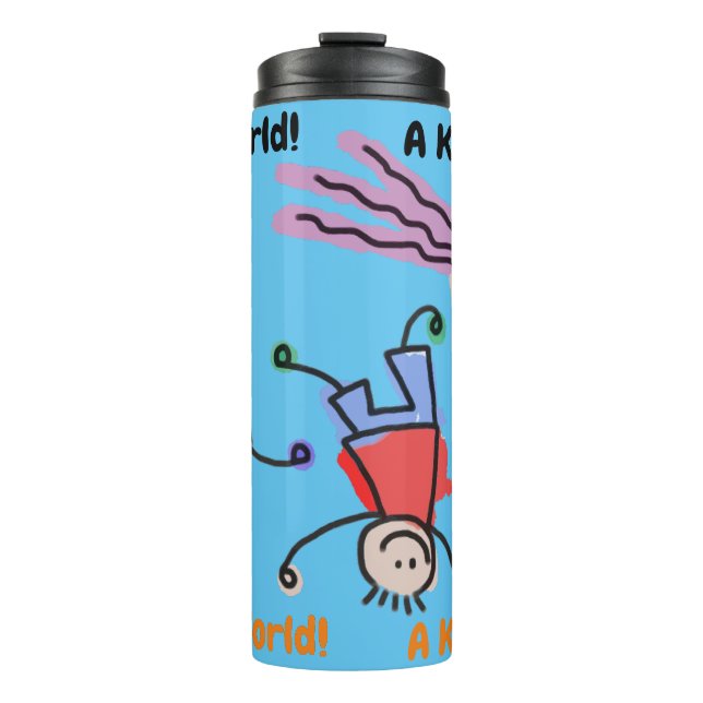 Mundo de Crianças! Garrafa Térmica Portátil (Frente)