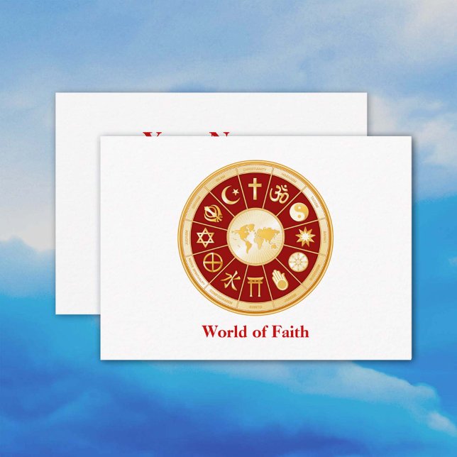 Mundo de Fé Cartão de visita de 3,5" x 2,5" (World of Faith Business Card 3.5" x 2.5". Customize with your text. )