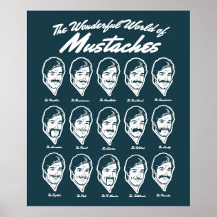 Mundo maravilhoso do poster dos bigodes