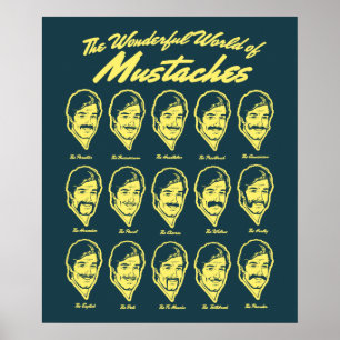 Mundo maravilhoso do poster dos bigodes