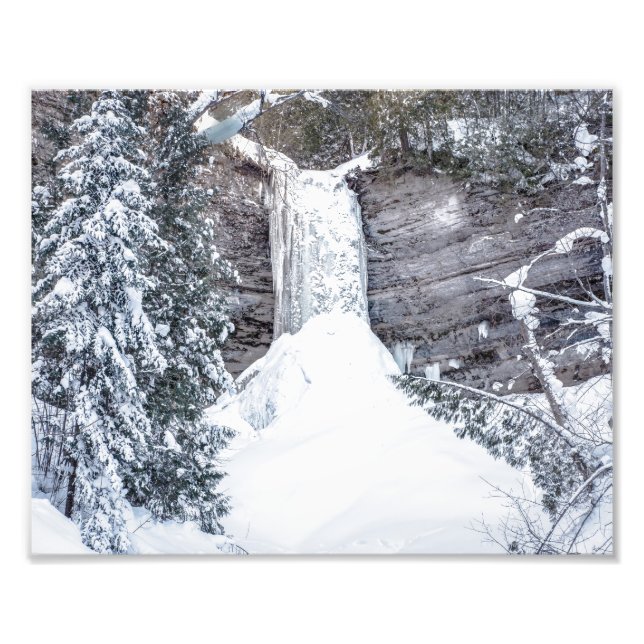 Munising Falls Froze - Foto superior do Michigan (Frente)