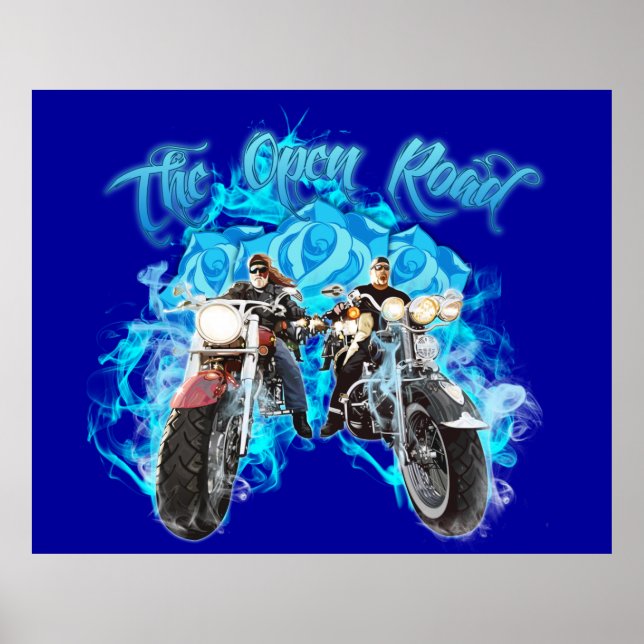 Mural Poster de motocicleta Colorida Biker (Frente)