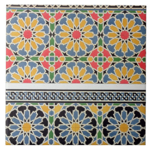 Mure azulejos do mihrab da mesquita de Cheykh