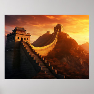 Muro de excelente da China Sunset Poster - Majesto