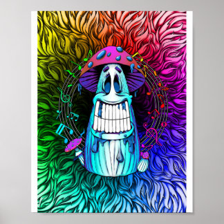 Mushroom Fest — Poster de Arte de Cogumelo Psicodé