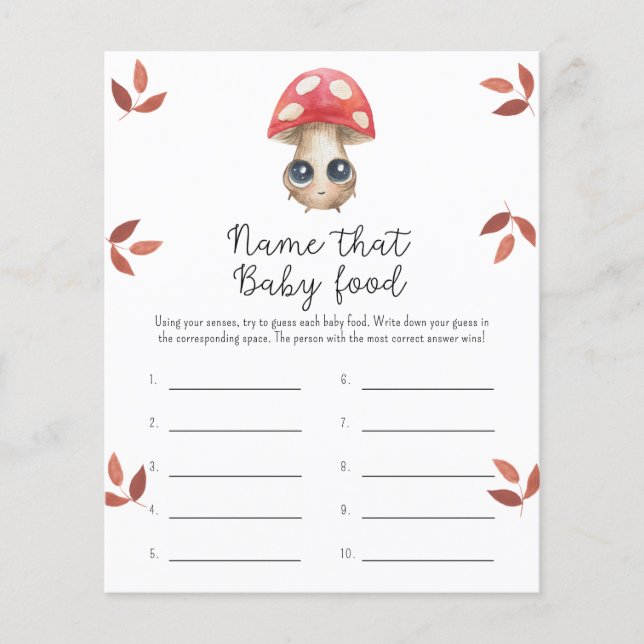 Mushroom Nomeie aquele jogo de chá de Comida (Frente)