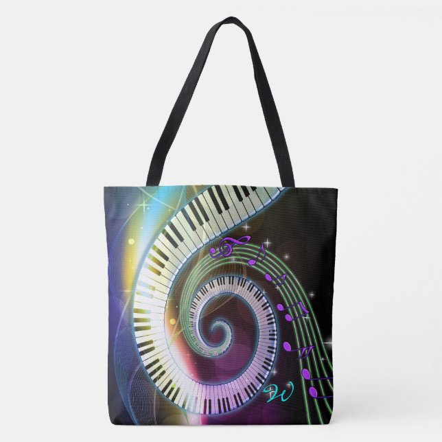 Music 1 All-Over-Impressão Tote Bag (Frente)