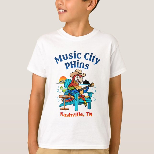 Music City Phins Crianças Logotipo frontal T-Shirt (Frente)