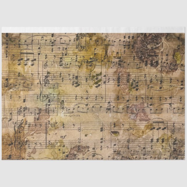 Music Floral Decoupage Papel Tecidual (Frente )