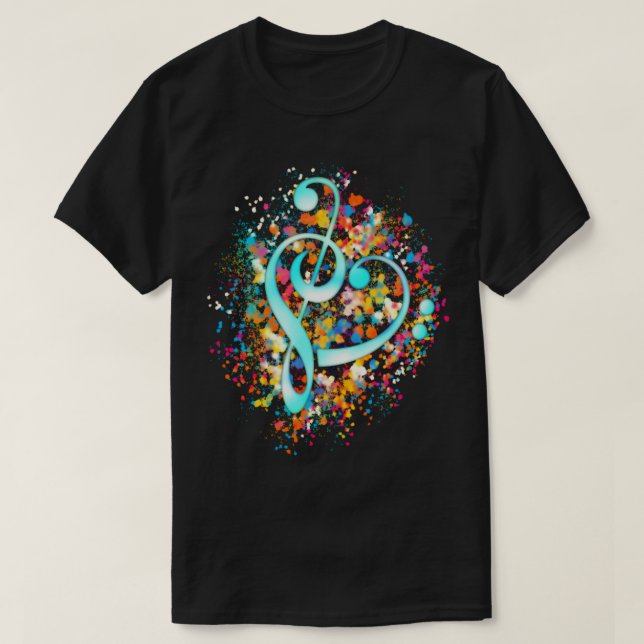 Music Hearble Bass Clef Classic T-Shirt (Frente do Design)