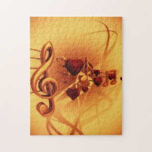 Music Note Hearts Quebra-cabeça
