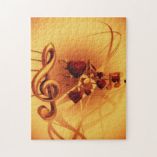 Music Note Hearts Quebra-cabeça