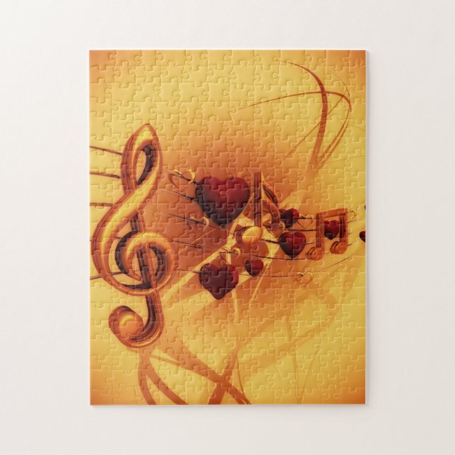 Music Note Hearts Quebra-cabeça (Vertical)