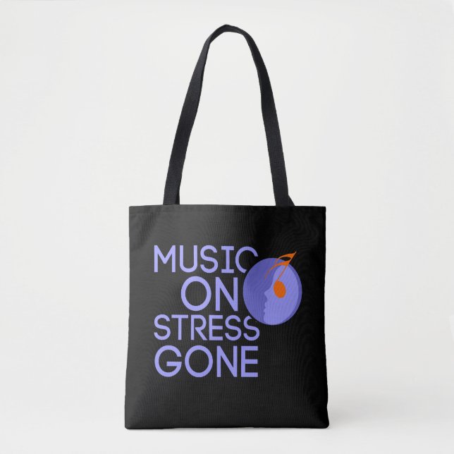 music on stress gone tote bag (Frente)