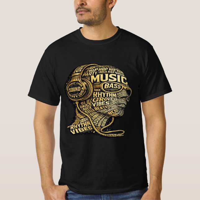 Music Rhythm Vibes Graphic T-Shirt for Men (Frente)