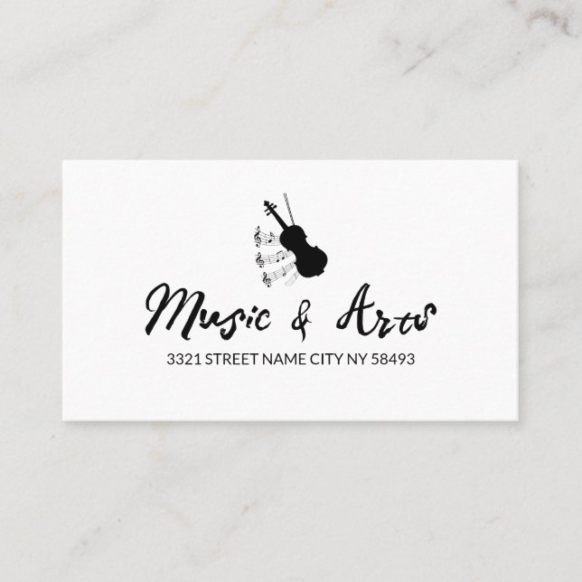 Music Studio Instrutor Cartão de visita (Frente)