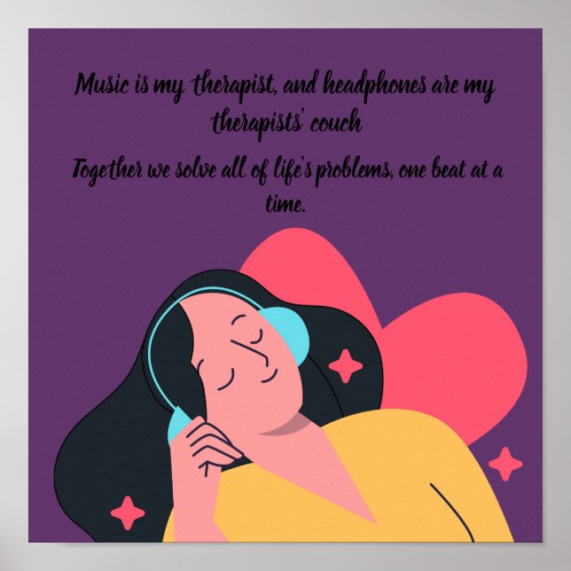 Music Therapy Wall Art Poster (Frente)