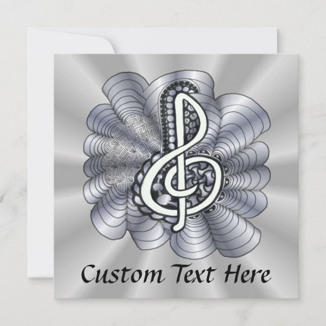 Music Treble Clef Silver (Frente)