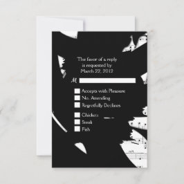 Música Abstrata Preta e Branca RSVP com Escolha de